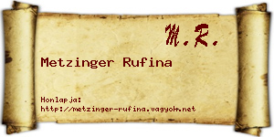 Metzinger Rufina névjegykártya